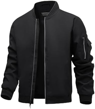 Polu Men's Bomber Jacket Lightweight Windbreaker Spring Fall