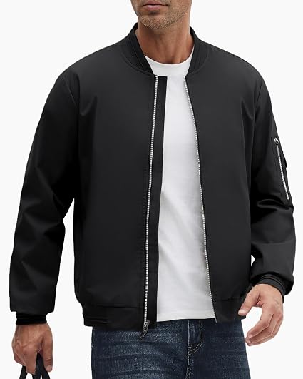 Polu Men's Bomber Jacket Lightweight Windbreaker Spring Fall